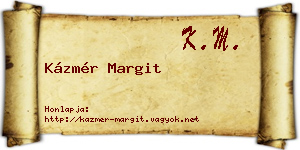 Kázmér Margit névjegykártya
