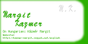 margit kazmer business card