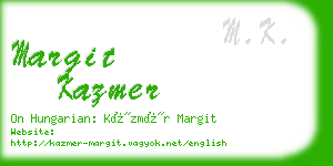 margit kazmer business card